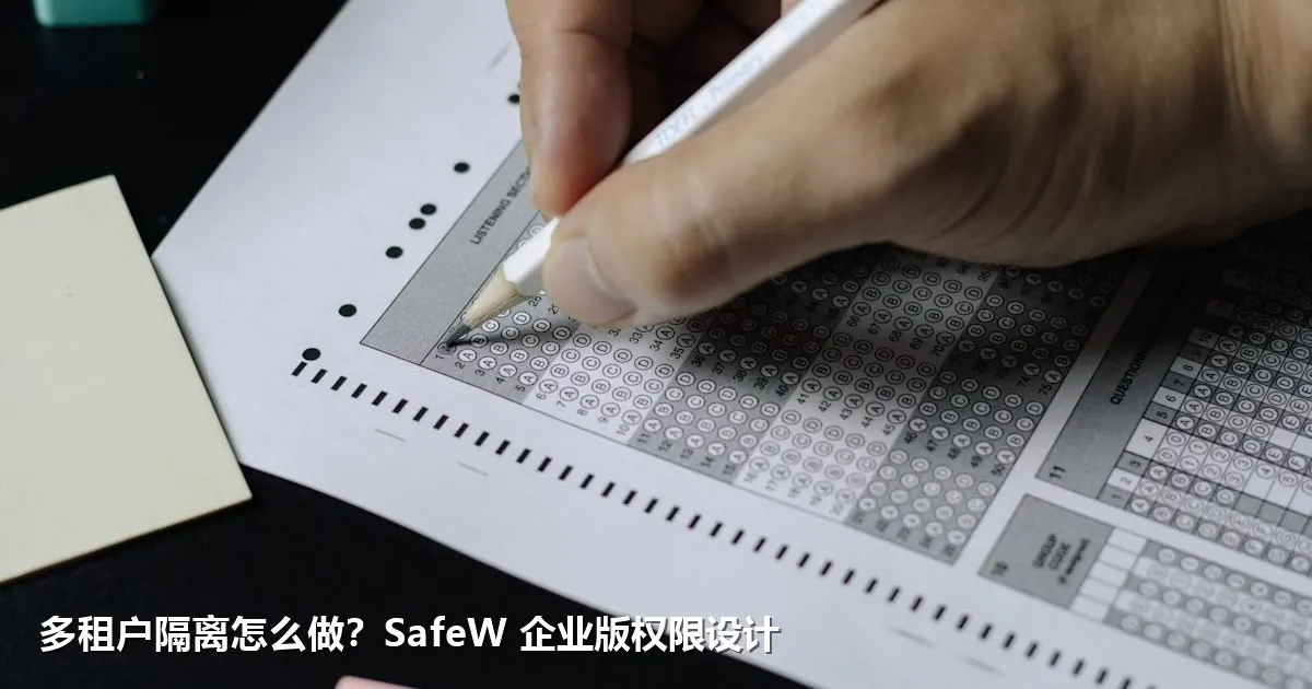 多租户隔离怎么做？SafeW 企业版权限设计