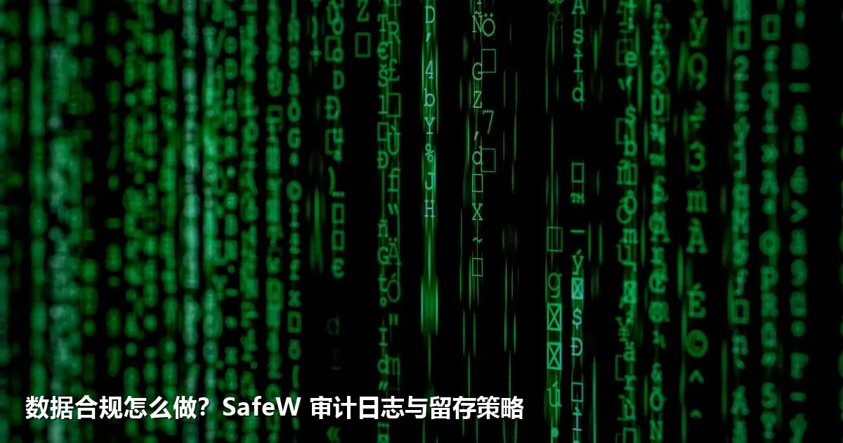数据合规怎么做？SafeW 审计日志与留存策略